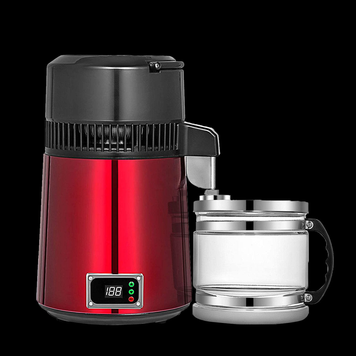 Dahili Termostatlı Distile Saf Su Arıtma İmbik Cihazı Kırmızı