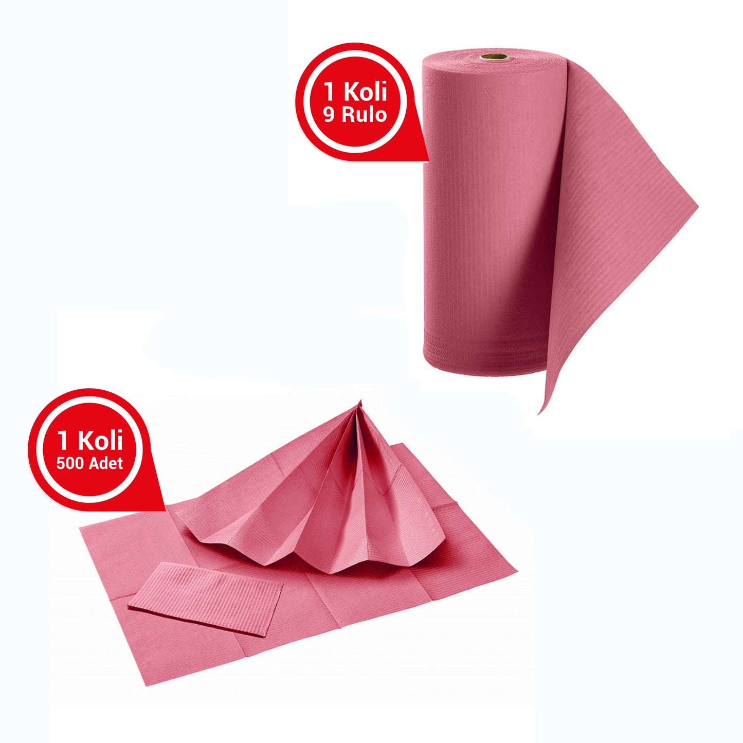 CEDA Avrupa Rulo Hasta Önlüğü ve Tabla Örtüsü Takım Pembe